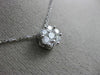 ESTATE .55CT DIAMOND 14K WHITE GOLD CLASSIC ROUND FLOWER FLOATING PENDANT #25944