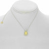 ESTATE 1.25CT WHITE & FANCY YELLOW DIAMOND 18KT 2 TONE GOLD DOUBLE HALO NECKLACE