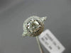 ESTATE 1.14CT DIAMOND 14KT WHITE GOLD DOUBLE HALO CLASSIC ROUND ENGAGEMENT RING