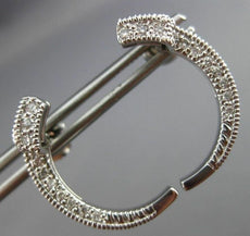 ANTIQUE .72 CTW HANGING 3D MOON SHAPE 14KT WHITE GOLD EARRINGS STUNNING!! #21750