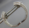 ANTIQUE .72 CTW HANGING 3D MOON SHAPE 14KT WHITE GOLD EARRINGS STUNNING!! #21750