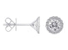 .80CT DIAMOND 14KT WHITE GOLD ROUND CLASSIC SOLITAIRE HALO MARTINI STUD EARRINGS