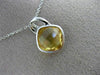 ESTATE 2.91CT DIAMOND & AAA CITRINE 14KT WHITE GOLD SQUARE LEAF FLOATING PENDANT