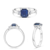 2.02CT DIAMOND & AAA SAPPHIRE PLATINUM EMERALD CUT & TRAPEZOID ENGAGEMENT RING