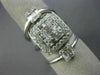 ESTATE EXTRA LARGE 1.28CT DIAMOND 18KT WHITE GOLD 3 ROW SQUARE ANNIVERSARY RING