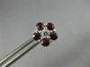 ESTATE 1.83CT DIAMOND & AAA RUBY 18KT WHITE GOLD 3D FLOWER CLASSIC STUD EARRINGS