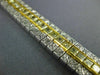 ESTATE WIDE 8.3CT WHITE & FANCY YELLOW DIAMOND 18K TWO TONE GOLD TENNIS BRACELET