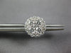 ESTATE LARGE 1.26CT DIAMOND 18K WHITE GOLD 3D ROUND CLUSTER FLOWER STUD EARRINGS