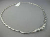 ESTATE .77CT DIAMOND 14K WHITE GOLD 3D CLASSIC 5 STONE GRADUATING BEZEL NECKLACE