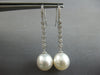 ESTATE LARGE. 35CT DIAMOND & AAA SOUTH SEA PEARL 18K WHITE GOLD ETOILE HANGING EARRINGS