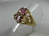ANTIQUE LARGE 7CT AAA OVAL GARNET 14KT YELLOW GOLD ROPE FILIGREE RING #20564