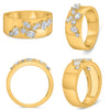 WIDE 4.40CT DIAMOND 14K YELLOW GOLD MULTI SHAPE 8 STONE WEDDING ANNIVERSARY RING