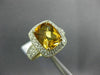 EXTRA LARGE 3.40CT DIAMOND & AAA CITRINE 14KT 2 TONE GOLD CUSHION FILIGREE RING