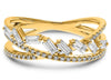 .44CT DIAMOND 14KT YELLOW GOLD ROUND & BAGUETTE CRISS CROSS INFINITY LOVE RING