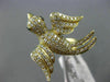 ESTATE WIDE 1.31CT WHITE & BLACK DIAMOND 14KT YELLOW GOLD 3D HAPPY BIRD FUN RING