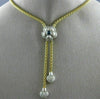 ESTATE .72CT DIAMOND & AAA SAPPHIRE 14K YELLOW GOLD FLOWER LARIAT NECKLACE 21669