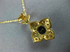 ESTATE 1.50CT DIAMOND & AAA TANZANITE 14KT YELLOW GOLD HEART FLOWER PENDANT #398