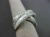 ANTIQUE WIDE 2.54CT DIAMOND 14KT WHITE GOLD CROSS OVER BAND COCKTAIL RING