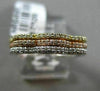ESTATE .26CT DIAMOND 14KT WHITE YELLOW & ROSE GOLD 3D STACKABLE FLOWER RING BAND