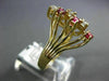 ANTIQUE WIDE .42CT DIAMOND & RUBY 14K YELLOW GOLD FILIGREE COCKTAIL RING #21467