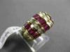 ESTATE 3.35CT ROUND DIAMOND & AAA BAGUETTE RUBY 14KT YELLOW GOLD ENGAGEMENT RING