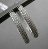 ESTATE LARGE & WIDE 4.20CT DIAMOND 18KT WHITE GOLD 3D DOUBLE SIDED HOOP EARRINGS