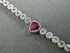 ESTATE 1.91CT DIAMOND & AAA RUBY 18KT WHITE GOLD FILIGREE HEART TENNIS BRACELET
