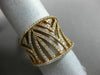 ESTATE LARGE 1.01CT DIAMOND 18KT ROSE GOLD MULTI ROW OPEN FILIGREE COCKTAIL RING