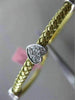 ESTATE .25CT DIAMOND 14K WHITE & YELLOW GOLD HEART FLEXIBLE LOVE BANGLE BRACELET