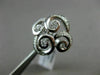 ESTATE WIDE .17CT DIAMOND 14KT WHITE GOLD 3D SWIRL FLOWER ETOILE FUN LOVE RING