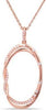 ESTATE 0.16CT DIAMOND 14KT ROSE GOLD CLASSIC DOUBLE OVAL LOVE KNOT FUN PENDANT