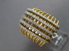 EXTRA LARGE 1.05CT DIAMOND 14KT 2 TONE GOLD MULTI ROW MULTI BAR CRISS CROSS RING