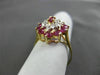 ESTATE LARGE 1.26CT DIAMOND & AAA RUBY 14K TWO TONE GOLD 3D COCKTAIL RING #19191