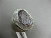ESTATE EXTRA LARGE 8.42CT DIAMOND & AAA AMETHYST 14KT WHITE GOLD 3D OVAL RING