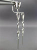 ESTATE LONG .22CT DIAMOND 14KT WHITE GOLD TEAR DROP GRADUATING HANGING EARRINGS