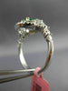 ESTATE 1.21CT DIAMOND & AAA EMERALD 18KT 2 TONE GOLD DOUBLE HALO ENGAGEMENT RING