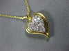 ESTATE .40CT DIAMOND 14K WHITE & YELLOW GOLD 3D CLASSIC PAVE HEART PENDANT #1401