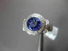 ESTATE LARGE 2.08CT DIAMOND & AAA TANZANITE 14K WHITE GOLD BEZEL ENGAGEMENT RING