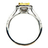 ESTATE WIDE 1.56CT WHITE & FANCY YELLOW DIAMOND 18KT 2 TONE GOLD ENGAGEMENT RING
