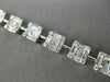 ESTATE WIDE 3.9CT ROUND & BAGUETTE DIAMOND 18K WHITE GOLD SQUARE TENNIS BRACELET