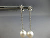 ESTATE LARGE .42CT DIAMOND & AAA SOUTH SEA PEARL 18K WHITE GOLD 3D CHANDELIER EARRINGS