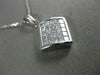 ESTATE 1.0CT DIAMOND 14KT WHITE GOLD 3D INVISIBLE SQUARE FLOATING PENDANT #17673