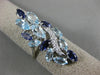ESTATE EXTRA LARGE 6.66CT DIAMOND & MULTI GEM 14KT WHITE GOLD 3D LEAF FUN RING