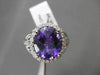 ESTATE LARGE 2.88CTW DIAMOND & AAA AMETHYST 14KT WHITE GOLD 3D FILIGREE RING