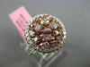 ESTATE LARGE GIA 2.46CT PINK & WHITE DIAMOND 18KT GOLD 3D HALO SPLIT SHANK RING
