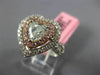 ESTATE 1.79CT WHITE & PINK DIAMOND 18KT 2 TONE GOLD DOUBLE HALO ENGAGEMENT RING