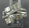 WIDE .69CT ROUND & BAGUETTE DIAMOND 14KT WHITE GOLD 3D SQUARE ANNIVERSARY RING
