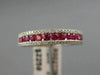 ESTATE .64CT DIAMOND & RUBY 18KT ROSE GOLD SEMI ETERNITY 3 ROW ANNIVERSARY RING