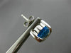 ESTATE LARGE 11.45CT DIAMOND & BLUE TOPAZ 14K WHITE GOLD 3D OVAL X STUD EARRINGS