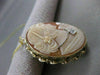 LARGE ANTIQUE DIAMOND HABILLE LADY CAMEO 14KT YELLOW GOLD PIN PENDANT #21229